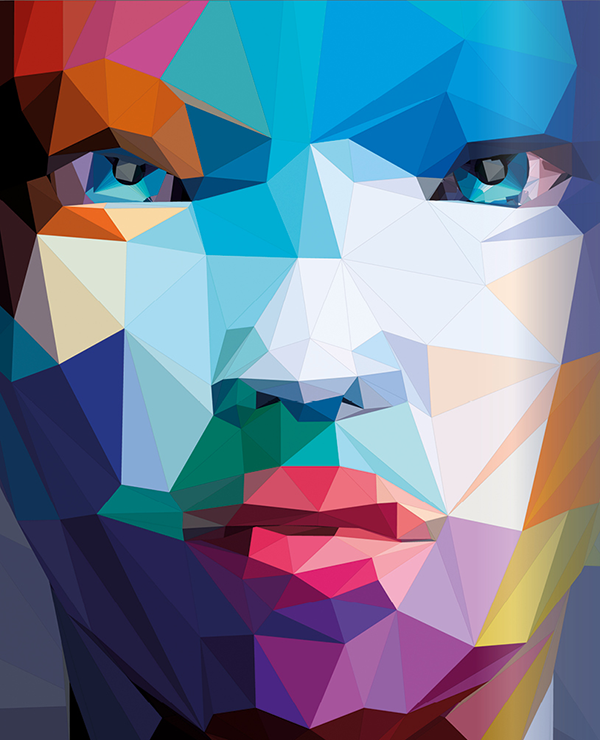 A colorful geometric face